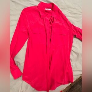 100% silk, classic shirt a fabulous bright color by Equipment